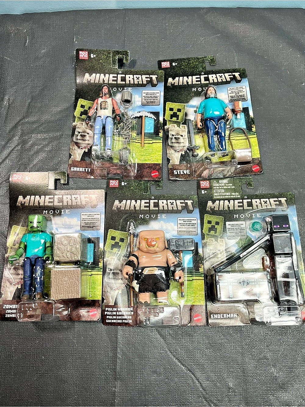A Minecraft Movie GARRETT STEVE ZOMBIE PIGLIN ENDERMAn Figure Mattel 2025 Lot 5